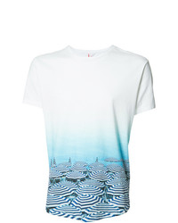 hellblaues bedrucktes T-Shirt mit einem Rundhalsausschnitt von Orlebar Brown