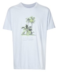 hellblaues bedrucktes T-Shirt mit einem Rundhalsausschnitt von OSKLEN