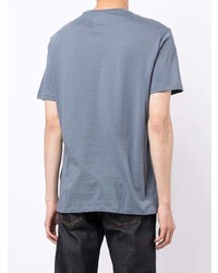 hellblaues bedrucktes T-Shirt mit einem Rundhalsausschnitt von Armani Exchange