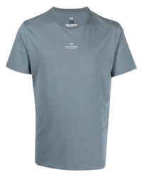 hellblaues bedrucktes T-Shirt mit einem Rundhalsausschnitt von Parajumpers