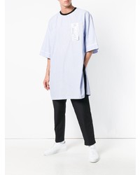 hellblaues bedrucktes T-Shirt mit einem Rundhalsausschnitt von 3.1 Phillip Lim