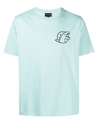 hellblaues bedrucktes T-Shirt mit einem Rundhalsausschnitt von SPORT b. by agnès b.