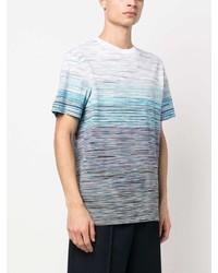 hellblaues bedrucktes T-Shirt mit einem Rundhalsausschnitt von Missoni