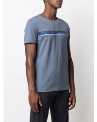 hellblaues bedrucktes T-Shirt mit einem Rundhalsausschnitt von Bogner