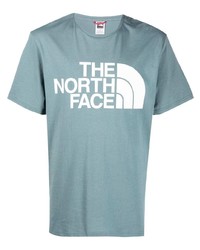 hellblaues bedrucktes T-Shirt mit einem Rundhalsausschnitt von The North Face