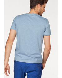 hellblaues bedrucktes T-Shirt mit einem Rundhalsausschnitt von Tom Tailor