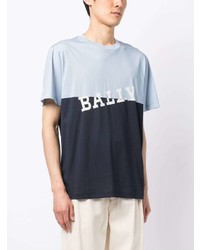 hellblaues bedrucktes T-Shirt mit einem Rundhalsausschnitt von Bally