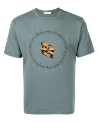 hellblaues bedrucktes T-Shirt mit einem Rundhalsausschnitt von UNDERCOVE