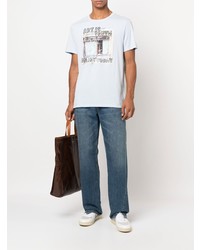hellblaues bedrucktes T-Shirt mit einem Rundhalsausschnitt von Zadig & Voltaire