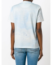 hellblaues bedrucktes T-shirt von Christopher Kane