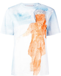 hellblaues bedrucktes T-shirt von Christopher Kane