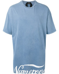 hellblaues bedrucktes T-shirt von No.21