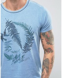 hellblaues bedrucktes T-shirt von Scotch & Soda