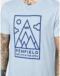 hellblaues bedrucktes T-shirt von Penfield