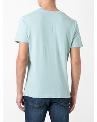 hellblaues bedrucktes T-shirt von Gucci