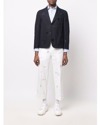 hellblaues besticktes Businesshemd von Thom Browne