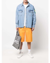 hellblaues besticktes Jeanshemd von MSGM