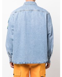 hellblaues besticktes Jeanshemd von MSGM