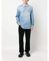 hellblaues besticktes Jeanshemd von Diesel