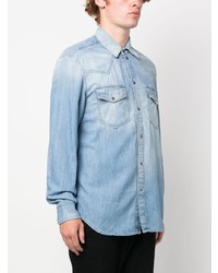 hellblaues besticktes Jeanshemd von Diesel