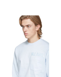 hellblaues besticktes Langarmshirt von Helmut Lang