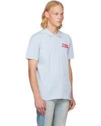 hellblaues besticktes Polohemd von Alexander McQueen