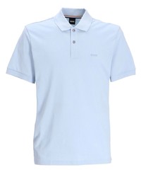 hellblaues besticktes Polohemd von BOSS