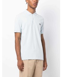 hellblaues besticktes Polohemd von Fred Perry