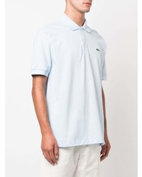 hellblaues besticktes Polohemd von Lacoste