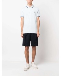 hellblaues besticktes Polohemd von Fred Perry