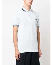 hellblaues besticktes Polohemd von Fred Perry