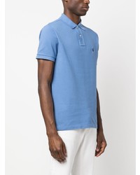 hellblaues besticktes Polohemd von Polo Ralph Lauren