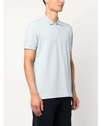 hellblaues besticktes Polohemd von Zegna