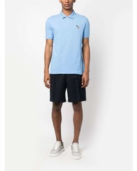 hellblaues besticktes Polohemd von PS Paul Smith