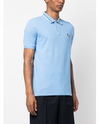 hellblaues besticktes Polohemd von PS Paul Smith