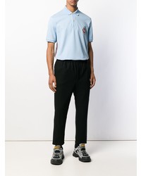 hellblaues besticktes Polohemd von Gucci