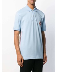 hellblaues besticktes Polohemd von Gucci