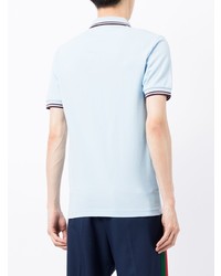 hellblaues besticktes Polohemd von Fred Perry