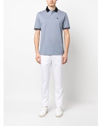 hellblaues besticktes Polohemd von Emporio Armani