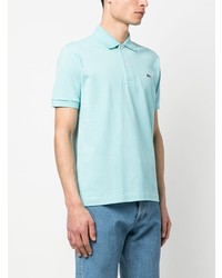 hellblaues besticktes Polohemd von Lacoste