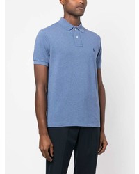 hellblaues besticktes Polohemd von Polo Ralph Lauren