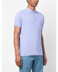 hellblaues besticktes Polohemd von Polo Ralph Lauren