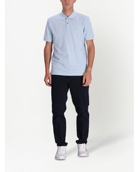 hellblaues besticktes Polohemd von BOSS