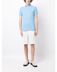 hellblaues besticktes Polohemd von Hackett