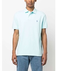 hellblaues besticktes Polohemd von Polo Ralph Lauren