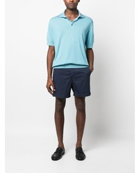 hellblaues besticktes Polohemd von Etro