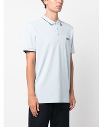 hellblaues besticktes Polohemd von BOSS