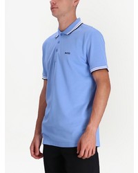 hellblaues besticktes Polohemd von BOSS