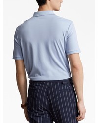 hellblaues besticktes Polohemd von Polo Ralph Lauren