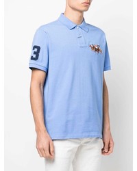 hellblaues besticktes Polohemd von Polo Ralph Lauren